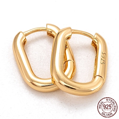 925 Sterling Silver Huggie Hoop Earrings EJEW-H110-09G-1