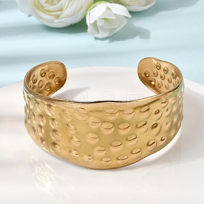 304 Stainless Steel Wide Open Cuff Bangles BJEW-K264-08G-1