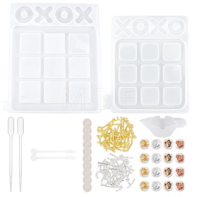 DIY Tic Tac Toe Board Game Silicone Molds Kits DIY-OC0003-55-1