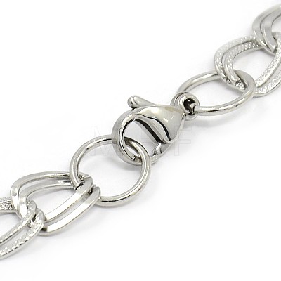 Fashionable 304 Stainless Steel Cuban Link Chain Bracelets STAS-A028-B059-1