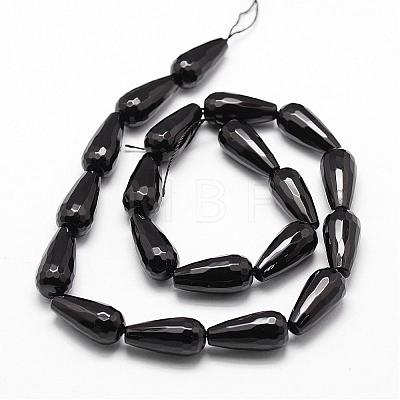 Natural Black Onyx Beads Strands G-P161-25-30x15mm-1