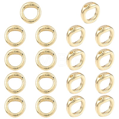 18Pcs Brass Ring Charm Connectors KK-FS0002-16G-1