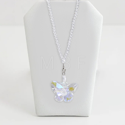 Butterfly Glass Car Hanging Pendant HJEW-DC0001-04-1