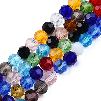 Electroplate Transparent Glass Beads Strands EGLA-T020-14A-1