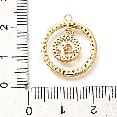 Brass Micro Pave Cubic Zirconia Pendants KK-G519-06G-03-1