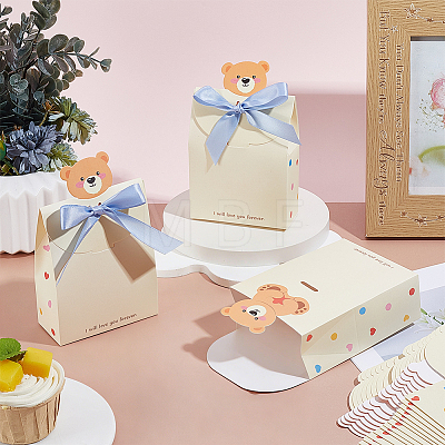 10Pcs Bear Folding Paper Gift Boxes CON-WH0001-77B-1