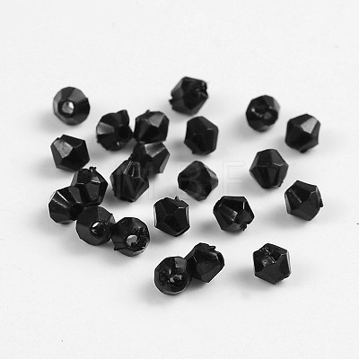 Faceted Bicone Transparent Acrylic Beads DBB4mm10-1