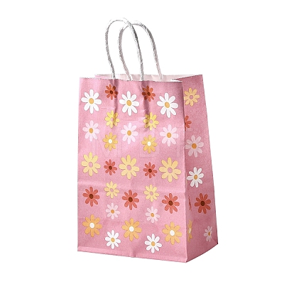 Rectangle with Sunflower Pattern Paper Gift Bags CARB-L012-01B-1