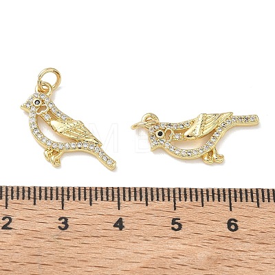 Brass Micro Pave Clear Cubic Zirconia Pendants KK-T085-21A-G-1