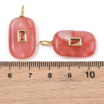 Cherry Quartz Glass Pendants KK-B157-43G-03-1