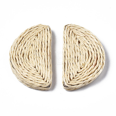 Handmade Reed Cane/Rattan Woven Beads WOVE-S119-20B-1