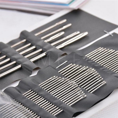 55Pcs Stainless Steel & Iron Yarn Needles PW-WG1A203-01-1