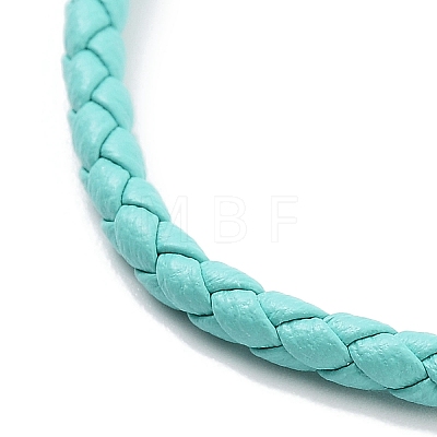 Braided Round Imitation Leather Bracelets Making BJEW-H610-03G-04-1
