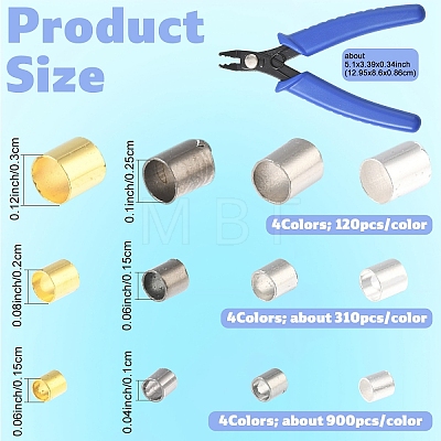 Tube Brass Crimp Beads DIY-YW0017-13-1