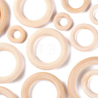 75Pcs 8 Style Unfinished Wood Linking Rings WOOD-LS0001-26-1