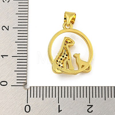 Rack Plating Brass Micro Pave Cubic Zirconia Pendants KK-C074-24G-01-1