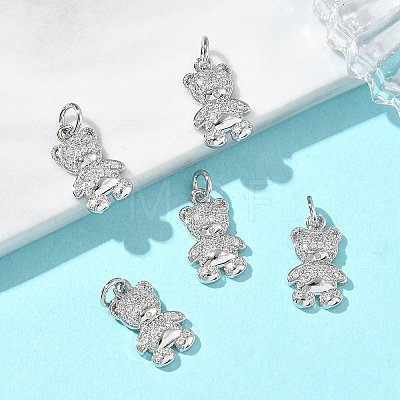 SHEGRACE Brass Micro Pave Clear Cubic Zirconia Pendants XGRQ3P254-633P-1
