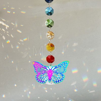 Glass Hanging Suncatcher Pendant Decoration DJEW-PW0008-01B-1