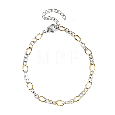 2Pcs 2 Colors 304 Stainless Steel Figaro Chains Bracelet Sets BJEW-JB14356-01-1