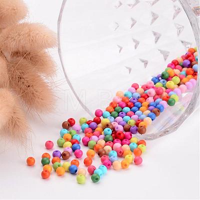 Solid Chunky Acrylic Ball Beads SACR-R812-4mm-M-1