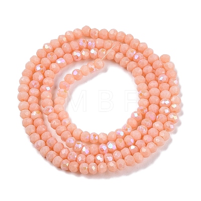 Electroplate Opaque Solid Color Glass Beads Strands EGLA-A044-P1mm-L33-1