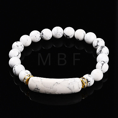 Natural Howlite Beads Stretch Bracelets BJEW-T022-04O-1