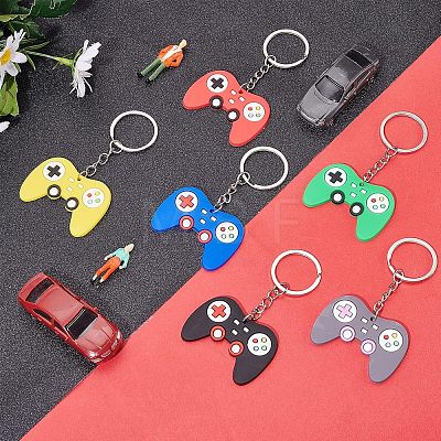 SUPERFINDINGS 24Pcs 6 Colors Plastic Keychains KEYC-FH0001-05-1