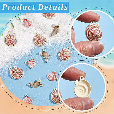 24Pcs 3 Styles Baking Paint Alloy Pendants FIND-SC0023-36-1