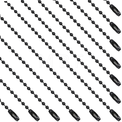 100Pcs Iron Ball Chains with Connectors IFIN-SP0001-67EB-1
