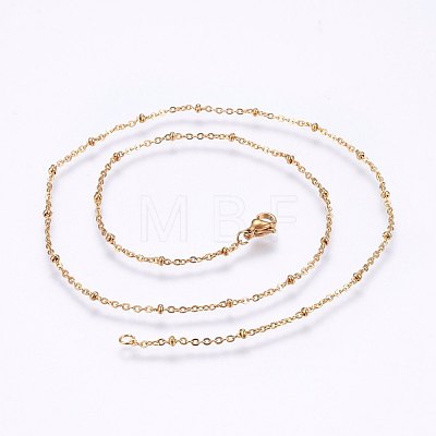 Vacuum Plating 304 Stainless Steel Cable Chains Necklaces X-MAK-L015-41G-1