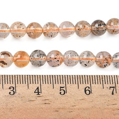 Natural Herkimer Diamond Beads Strands G-Z115-C03-6mm-1