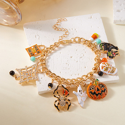 Halloween Alloy Enamel Charm Bracelets FS-WG2C6A9-01-1