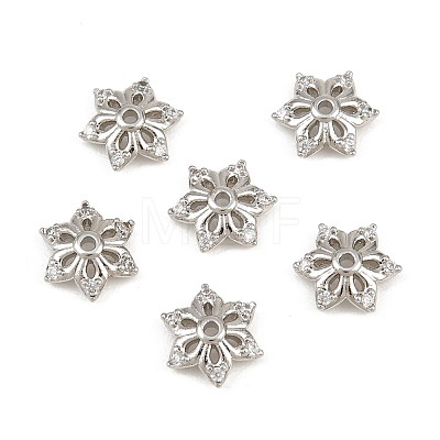 Brass Micro Pave Cubic Zirconia Bead Caps CU-CBA6A75-35A-P-1