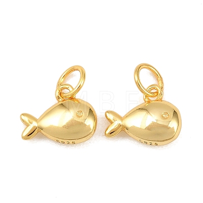 925 Sterling Silver Fish Charms STER-I024-03G-02-1