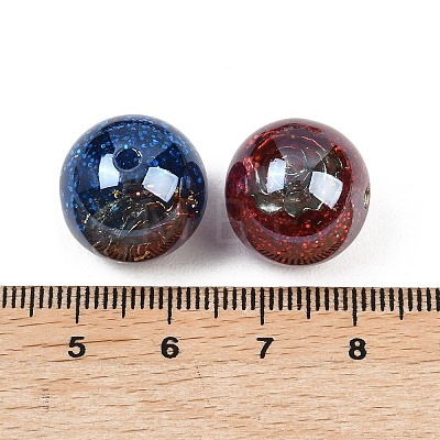 Luminous Transparent Resin Inner Flower Beads RESI-C070-09-1
