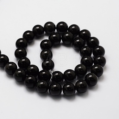 Natural Obsidian Round Beads Strands G-G735-19-6mm-01-1