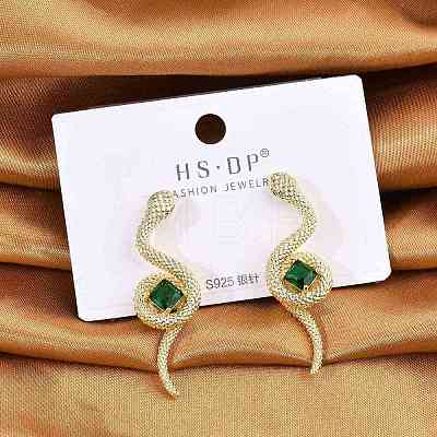 Brass Micro Pave Cubic Zirconia Stud Earrings EJEW-P301-18G-1