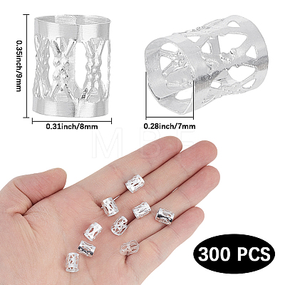 300Pcs Aluminum Dreadlocks Beads Hair Decoration ALUM-PA0001-01S-1