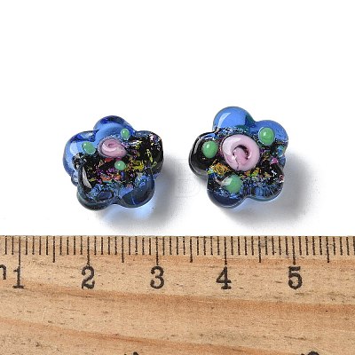 Handmade Foil Lampwork Beads Strands FOIL-Z001-02E-1