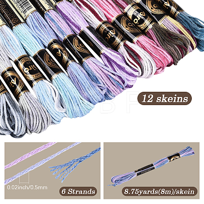 6-Ply Polyester Embroidery Floss OCOR-WH20074-15J-1