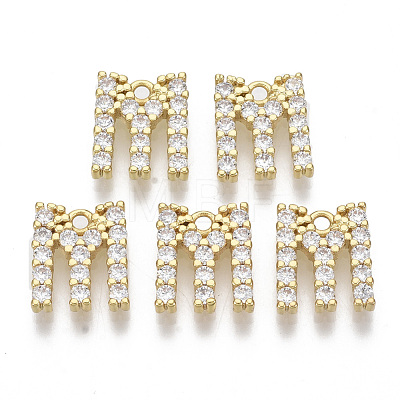 Brass Micro Pave Cubic Zirconia Charms KK-T060-05-M-G-NF-1