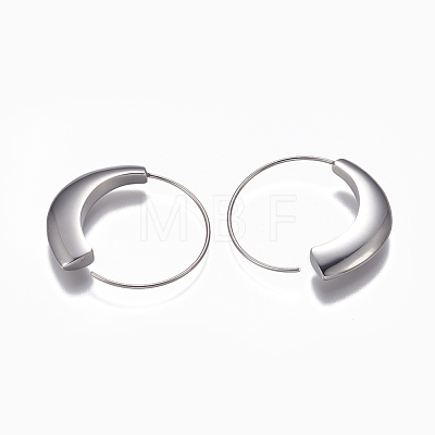 Tarnish Resistant 304 Stainless Steel Hoop Earrings X-EJEW-O089-26P-1