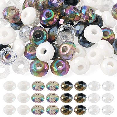 60Pcs 4 Colors Acrylic European Beads SACR-TA0001-80-1