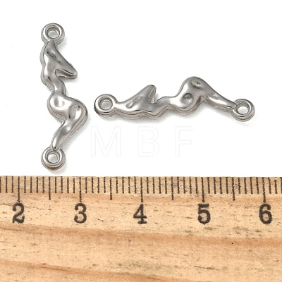 Anti-Tarnish 304 Stainless Steel Textured Irregular Stick Connector Charms STAS-Q334-63P-1