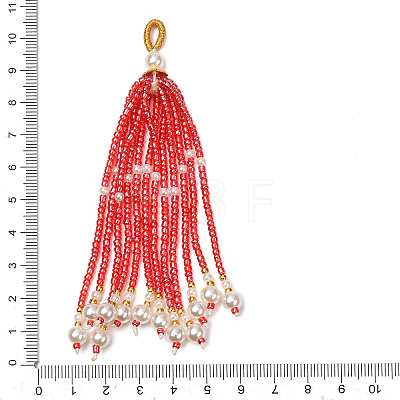 Plastic Beaded Big Pendants PL-CBA0279-01D-1