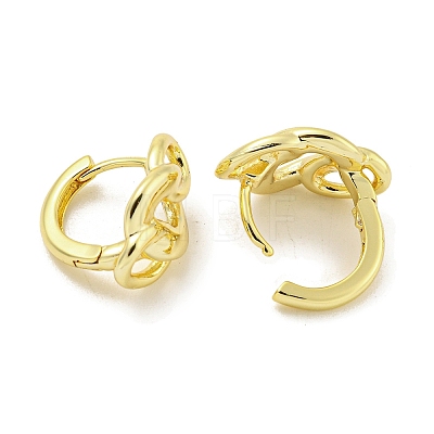 Chain-Shaped Brass Hoop Earrings EJEW-L211-009C-G-1