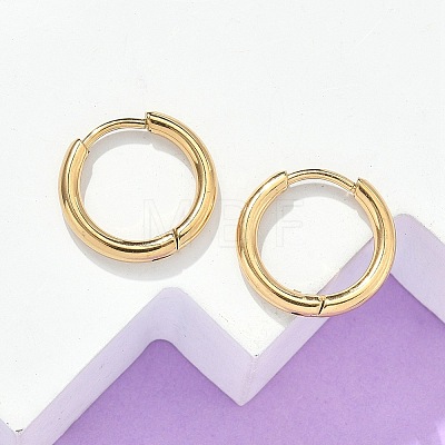 Ion Plating(IP) 304 Stainless Steel Huggie Hoop Earrings EJEW-F111A-14mm-G-1