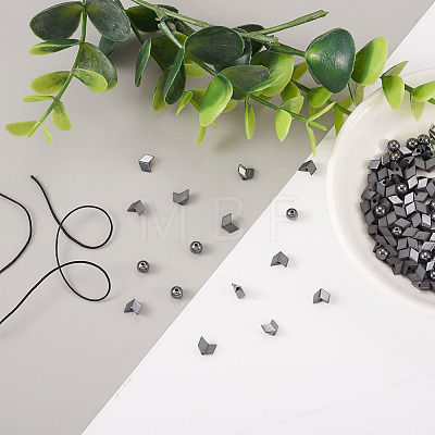 Kissitty Synthetic Hematite Beads Energy Bracelet DIY Making Kit DIY-KS0001-18-1