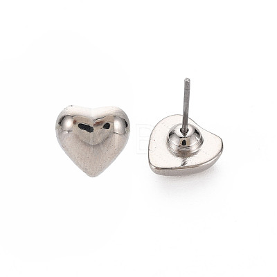 Heart Stud Earrings for Women EJEW-S213-02B-01S-RS-1