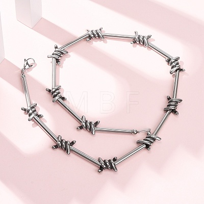Unisex 304 Stainless Steel Necklaces NJEW-C115-01AS-1